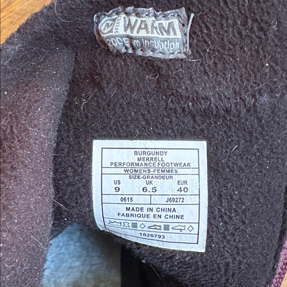 Merrell winter boots lined calf high pull on side zip burgundy 9 cabincore cozy - Picture 13 of 14